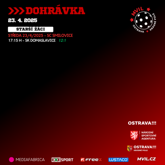 Dohrávka starší žáci Domaslavice - výsledek 1